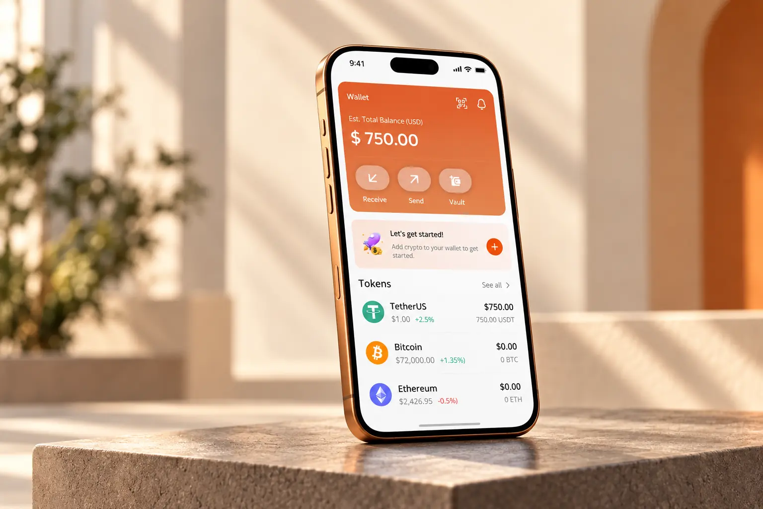 Finyon Wallet displayed on a phone